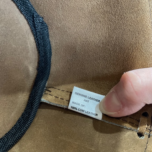 Aussie 100% Cowhide leather Outback Western hat w/braided band -sz S